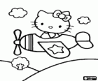 Hello Kitty volant en una petita avioneta