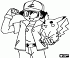 Ash, entrenador de pokémon, amb el seu primer Pokémon Pikachu