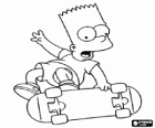 Bart Simpson caient del monopatí o skateboard