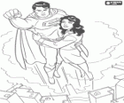 Superman sobrevolant la ciutat juntament amb Lois Lane, reportera i el seu veritable i gran amor