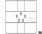 Bandera de les Antilles Neerlandeses, Antilles Holandeses o Índies Occidentals Holandeses/Neerlandeses. La bandera té sis estrelles, un per cada illa que forma part de l'estat autònom dins del Regne dels Països Baixos 