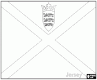 Bandera de la Batllia de Jersey, dependència de la Corona Britànica a la costa de Normandia