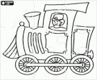 Puzle de locomotora a vapor amb maquinista
