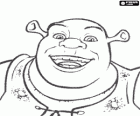 Cara de Shrek, l'ogre feliç i somrient
