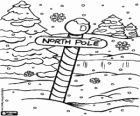 El Pol Nord on hi ha la casa de Pare Noel durant una gran nevada