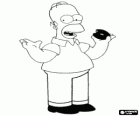Homer Simpson menjant un donut. Homer Simpson, personatge de ficció