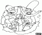 Retrat dels Simpson: Homer, Marge, Bart, Lisa i Maggie