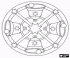 Mandala decoratiu per Nadal amb campanes i estrelles