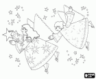 Àngels de Nadal jugant amb les estrelles