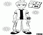 Ben 10 i el Omnitrix, amb tres sols i el logo de Ben 10