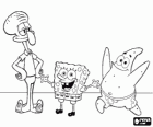 Bob Esponja Calçacurta i els seus amics Patrici Estrella i Calamar Tentacles
