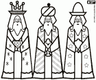 Els tres Reis Mags arribats d'Orient amb els regals per celebrar el naixement del nen Jesús