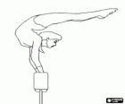 Gimnasta en l'exercici de la barra d'equilibris