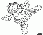 Garfield com una ballarina de ballet amb un elegant tutú
