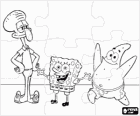 Trencaclosques de Bob Esponja Calçacurta i els seus amics Patrici Estrella i Calamar Tentacles