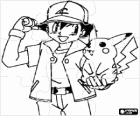 Puzle de Pokemon - Ash, entrenador de pokémon, amb el seu primer Pokémon Pikachu