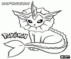 Vaporeon és una de les evolucions de Eeveee i està molt adaptat a la vida aquàtica