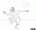 Faune en la mitologia romana o Pa a la mitologia grega. Faune ballant en el clar de lluna