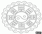 Mandala amb el símbol de Yin-Yang, el yin i el yang