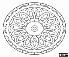 Mandala en un cercle amb els pètals d'una flor