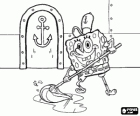 Bob Esponja fregant el terra