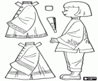 Joc de vestir amb els vestits tradicionals una nina de la Xina