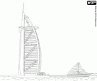 Hotel Burj Al Arab, hotel de luxe, edifici de 321 metres d'alçada en una illa artificial, Dubai, Unió dels Emirats Àrabs Units