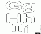Lletres G, H i I de l'alfabet de bombolla