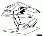 Gimnasta rítmica realitzant un exercici amb els cèrcols