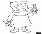 Rosie menjant un gelat. Rosie és la germaneta de Caillou