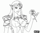 La bella Princesa Zelda amb una rosa a la mà