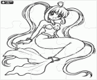 Trencaclosques de Mermaid Melody. Trencaclosques de Lucía o Luchia, la princesa sirena de l'Oceà Pacífic Nord