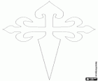 La Creu de Sant Jaume, una creu llatina que simula una espasa. L'emblema de l'Ordre de Santiago es diu que es va originar en l'època de les Croades