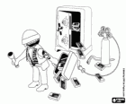 El lladre ha aconseguit obrir la caixa forta i ha robat els diners de Playmobil