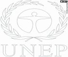 Logo PNUMA, Programa de les Nacions Unides per al Medi Ambient. UNEP, sigles en anglès