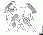 Gèminis o Bessons. Els bessons. Tercer signe del zodíac. Nom en llatí Gemini