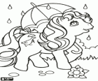 El meu petit poni amb un paraigua sota la pluja