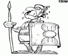 Soldat romà suant de la por quan està pensant en Asterix i Obelix