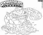 Skyland Eruptor, una criatura que llança boles de foc i flames. Skylanders Foc
