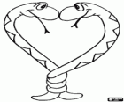 Dues serps enamorades. Les serps fant la forma d'un cor