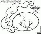 Musharna, pokémon psíquic. El fum que surt del seu cap conté somnis