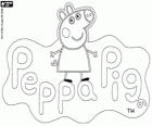 Un dibuix per pintar amb el logotip del Peppa Pig, la porqueta més famosa