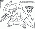 Excadrill, Doryuuzu en japonès. El Pokémon subterrani, és evolucionat de Drillbur