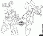 Metabee i Brass, els Medabots que pertanyen a Ikki i Erika