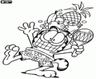 Garfield gaudint d'unes vacances tropicals