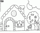 Hansel i Gretel menjant els caramels de la caseta de xocolata
