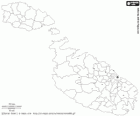 Mapa de la República de Malta, illa del mar Mediterrani al sud d'Itàlia