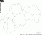 Mapa d'Eslovàquia o República Eslovaca. País que limita amb Polònia, Ucraïna, Hongria, Àustria i República Txeca