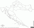 Mapa de la República de Croàcia. País costaner al mar Adriàtic amb la frontera amb Eslovènia, Hongria, Sèrbia, Bòsnia i Hercegovina, Montenegro