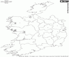 Mapa de la República d'Irlanda. País que ocupa l'illa d'Irlanda també amb Irlanda del Nord a l'oceà Atlàntic